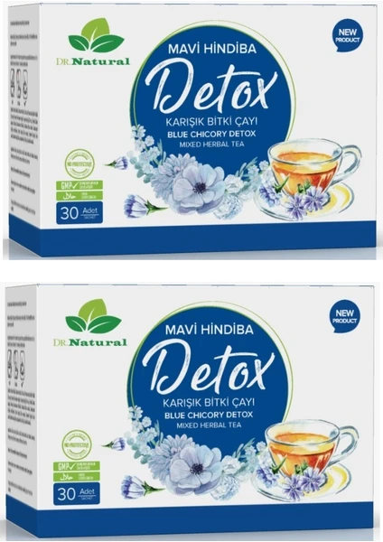 Dr. Natural Mavi Hindiba Detox Karışık Bitki Çayı 30 Şase Mavihindiba Detoks Tozu (2 Adet)