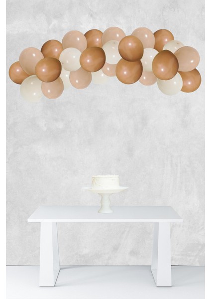 Retro Renkler Balon Zinciri Ten Rengi Deniz Kumu Karamel Kahve Balon Zincir Seti