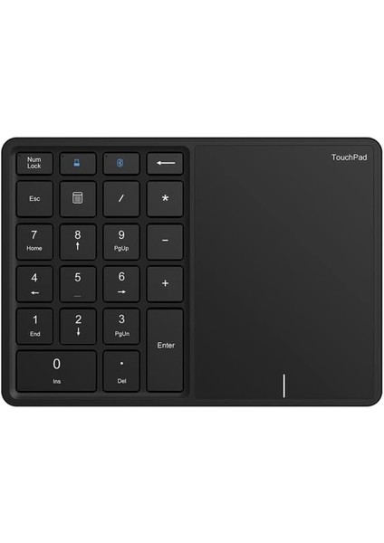 Coverzone Macbook Notebook Uyumlu Touchpad'li USB Dongle Kablosuz Numerik Klavye Tuş Takımı Mini Numpad Ultra Ince Kablosuz Şarjlı 22 Tuşlu Mini Rakam Klavyesi BT14