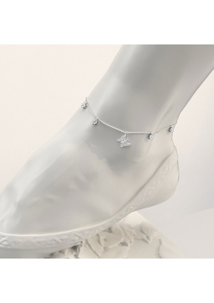 Minik Kelebek Beyaz Gümüş Halhal fiyatları