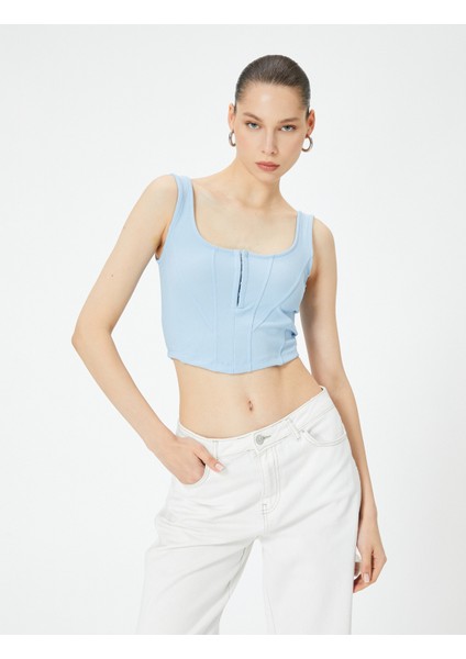 Korse Detaylı Crop Üst Agraf Kapama Detaylı modelleri
