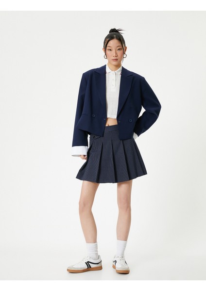 Kısa Blazer Ceket Kruvaze Düğmeli fiyatları