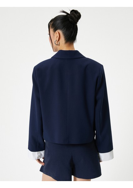 Kısa Blazer Ceket Kruvaze Düğmeli fırsatları