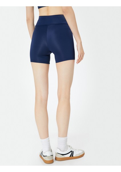 Spor Ekstra Biker Tayt Yüksek Bel Dokuma Slim Fit
