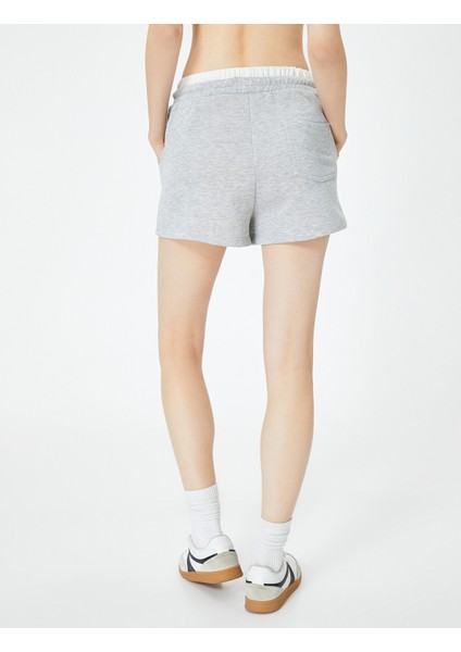 Çift Bel Detaylı Spor Mini Şort Cepli Beli Bağlamalı fırsatları