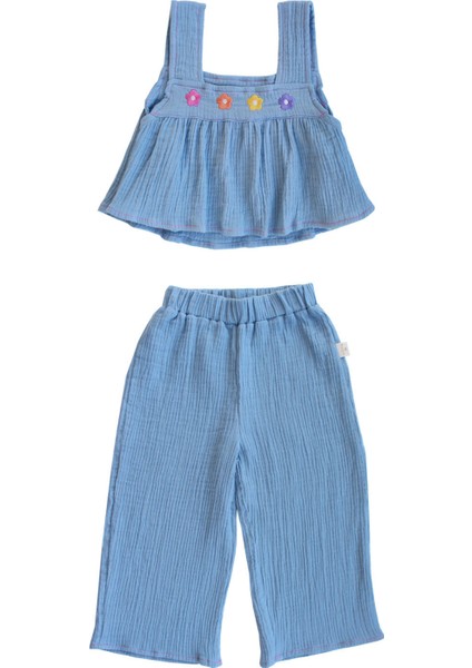 Flouncy Müslin Crop Set - Sky Blue