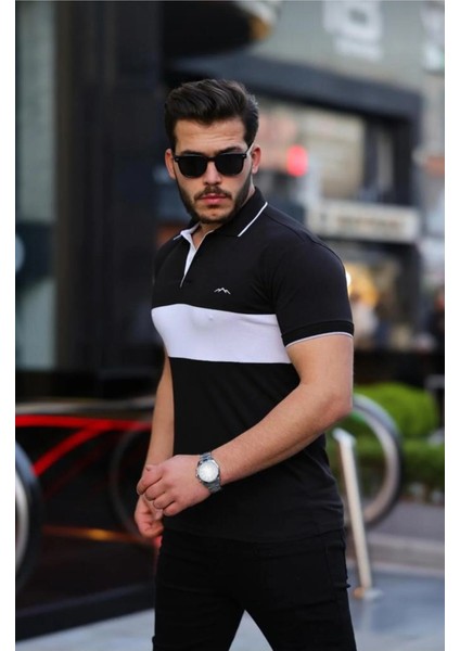 Erkek Pamuk Serin Tutan Dar Kesim Polo Yaka T-Shirt