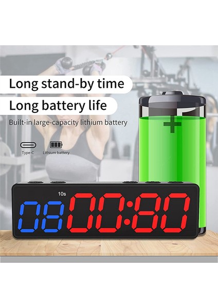 Taşınabilir Spor Salonu Zamanlayıcı Aralık Zamanlayıcı Egzersiz Fitness Saati Geri Sayım/yukarı/kronometre Manyetik USB Şarj Edilebilir Fitness Zamanlayıcı A (Yurt Dışından) fırsatları