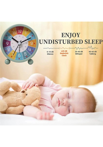 Çocuklar Için Eğitim Duvar Saati Öğrenme Süresi, Sınıflar Veya Yatak Odaları Için Sessiz Geçmeyen Dekoratif Saat Yeşil (Yurt Dışından) indirimleri