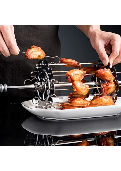 Barbekü Çelik Metal Kavurma Rotisserie Şiş Iğne Kafesi Fırın Kebap Makinesi Izgara (Yurt Dışından) indirimleri