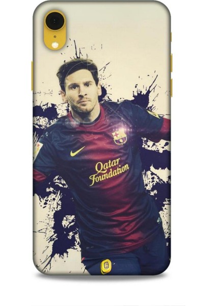 Apple iPhone Xr Kılıf Players 7 Messi Lacivert Desenli Kılıf
