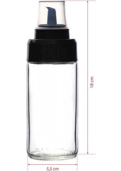 2'Li Set Cam Yağdanlık Sirkelik Sosluk Sızdırmaz Akıllı Kapak 245 Ml