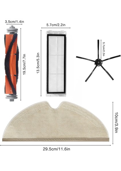 Yedek Ana Fırça Yan Fırçalar Hepa Filtreler S50 S51 S5 S6 Elektrikli Süpürge Aksesuarları Için Uyumlu (Yurt Dışından)