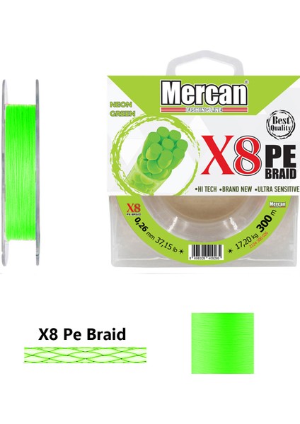 Pe Örgü Platinum X8 Neon Yeşil Ip 150M Makara Misina