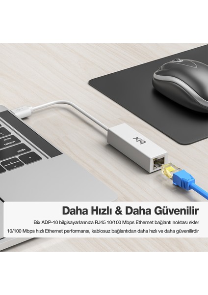 ADP-10 USB 2.0 to Rj45 100Mbps Ethernet Dönüştürücü Adaptör