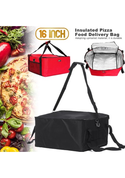 Kırmızı Stil 16 Inç Tutucu Kolay Kullanım Yalıtımlı Pizza Teslimat Çantası Termal Mukavemetli Konteyner Taze Gıda Oxford Bez Saklama Taşınabilir Kutu Kırmızı (Yurt Dışından) modelleri