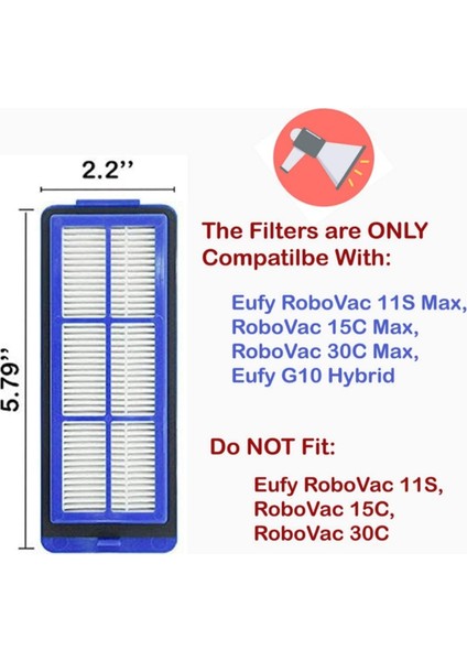 Robovac 11S Max, Robovac 15C Max, Robovac 30C Max, Robovac G30 Filtre Aksesuarları ile Uyumlu Yedek Parçalar (Yurt Dışından)