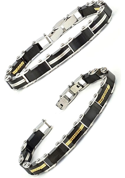 Çift Taraflı Kullanılabilir 316L Çelik Erkek Bileklik