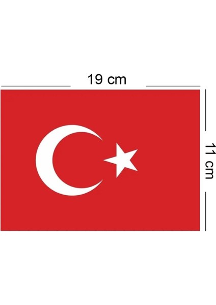 Patladı Gitti Ay Yıldız Büyük Boy Ipli Bayrak 40'lı 19CM-11CM