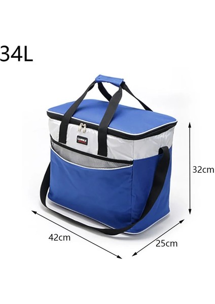 Mavi Stil 34L Büyük Kapasiteli Soğutucu Çanta Büyük Yalıtımlı Öğle Yemeği Çantası Soğuk Tutmak Buzdolabı Çantası Taşınabilir Plaj Bira Torbası 34L (Yurt Dışından) modelleri