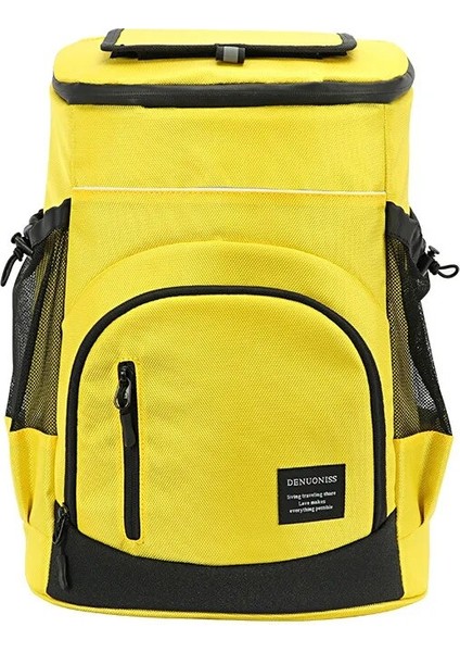 Sarı Tarzı Yumuşak Büyük 36 Kutu Yalıtımlı Soğutucu Sırt Çantası 33L Buzdolabı Çantası Termal Izotermal Buzdolabı Seyahat Plaj Bira Buz Torbası (Yurt Dışından)