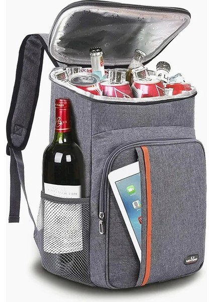 Siyah Stil 20L Termal Soğutucu Sırt Çantası Yalıtımlı Çanta Öğle Yemeği Soğutucu Sırt Çantası Buzdolabı Seyahat Plaj Bira Sızdırmaz Gıda Depolama (Yurt Dışından) modelleri