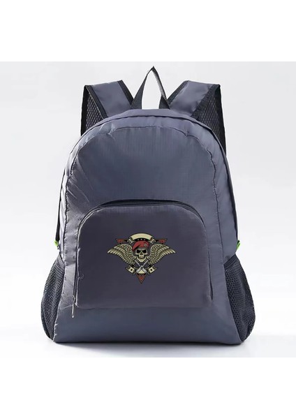 10SKULL024 Stili Kafatası Baskı Katlanabilir Sırt Çantası Taşınabilir Katlanır Dağcılık Çantası Ultralight Açık Bisiklet Sırt Çantası Yeni Seyahat Sırt Çantası Yürüyüş (Yurt Dışından)