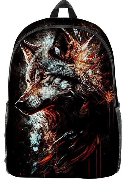 No.10 Stili Husky Aslan Kurt Sırt Çantası Ilköğretim Ortaokul Öğrenci Gizli Sakli Konusmalar Hayvanlar Kaplan Baskı Erkek Kız Okul Çantası Rahat Sırt Çantası Mochila (Yurt Dışından) fırsatları