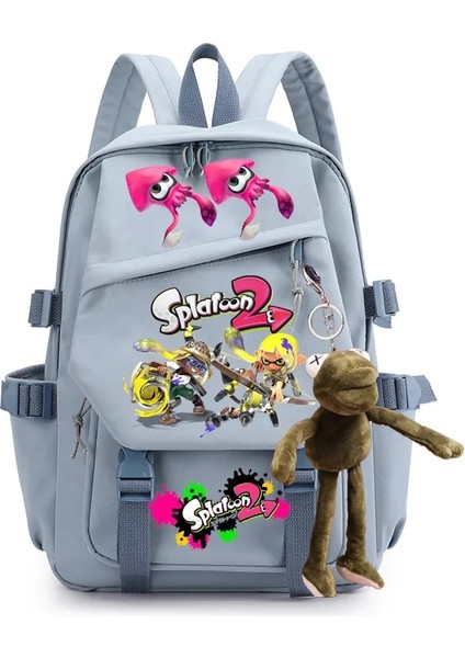 Erik Tarzı Anime Karikatür Splatoon Sırt Çantası Öğrencileri Okula Dönüş Büyük Kapasiteli Dizüstü Dizüstü Okul Çantası Erkek Kız Dizüstü Sırt Çantası (Yurt Dışından)
