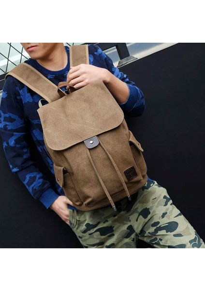 Siyah Stil Yeni Yüksek Li Tuval Erkek Sırt Çantası Büyük Omuz Okul Çantası Sırt Çantası Erkekler Için Seyahat Moda Kamp Çantaları Moda Basit Çantalar (Yurt Dışından) fırsatları