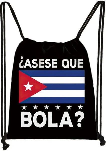 SKDCUBAF07CW Stili Küba Ulusal Bayrakları Baskı Sırt Çantaları Patria Y Vida Viva Cuba Libre Seyahat Için Saklama Torbaları Genç Ipli Çanta Ayakkabı Tutucu (Yurt Dışından)