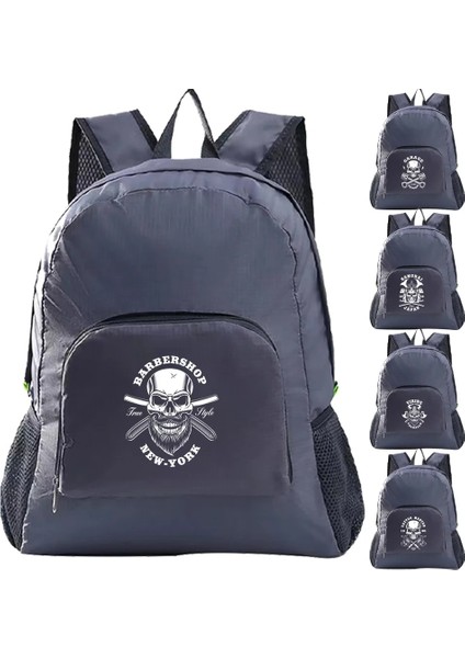 Gri Tarzı Kafatası Baskı Katlanabilir Sırt Çantası Taşınabilir Katlanır Dağcılık Çantası Ultralight Açık Bisiklet Sırt Çantası Yeni Seyahat Sırt Çantası Yürüyüş (Yurt Dışından) indirimleri