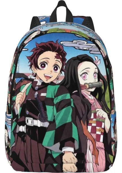 No.16 Stili 31X16X45CM 3D Baskı Nezuko Kimetsu Hiçbir Yaiba Tuval Sırt Çantaları Erkek Kız Iblis Avcısı Anime Koleji Okul Seyahat Çantaları Erkek Kadın Sırt Çantası (Yurt Dışından)
