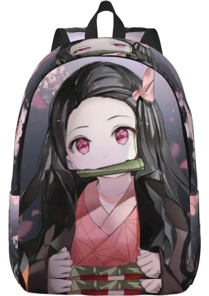 No.16 Stili 31X16X45CM 3D Baskı Nezuko Kimetsu Hiçbir Yaiba Tuval Sırt Çantaları Erkek Kız Iblis Avcısı Anime Koleji Okul Seyahat Çantaları Erkek Kadın Sırt Çantası (Yurt Dışından)