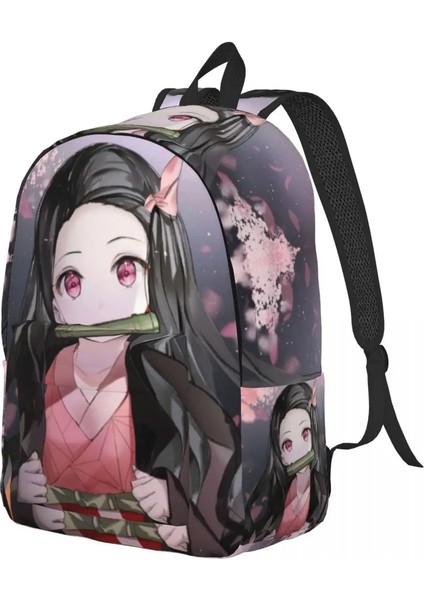 No.16 Stili 31X16X45CM 3D Baskı Nezuko Kimetsu Hiçbir Yaiba Tuval Sırt Çantaları Erkek Kız Iblis Avcısı Anime Koleji Okul Seyahat Çantaları Erkek Kadın Sırt Çantası (Yurt Dışından)