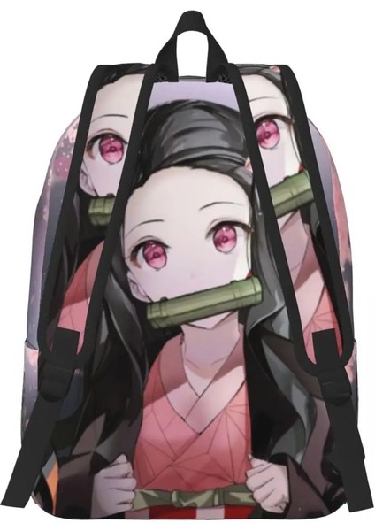 No.16 Stili 31X16X45CM 3D Baskı Nezuko Kimetsu Hiçbir Yaiba Tuval Sırt Çantaları Erkek Kız Iblis Avcısı Anime Koleji Okul Seyahat Çantaları Erkek Kadın Sırt Çantası (Yurt Dışından)