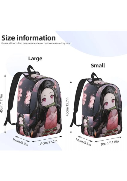 No.16 Stili 31X16X45CM 3D Baskı Nezuko Kimetsu Hiçbir Yaiba Tuval Sırt Çantaları Erkek Kız Iblis Avcısı Anime Koleji Okul Seyahat Çantaları Erkek Kadın Sırt Çantası (Yurt Dışından)