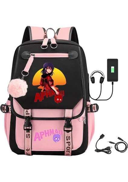 No.10 Stili Aphmau Anime Okul Çantası Erkek Kız Sırt Çantası Ilköğretim ve Ortaokul Öğrencileri Genç Oxford Su Geçirmez Okul Çantası Laptop Çantası (Yurt Dışından)