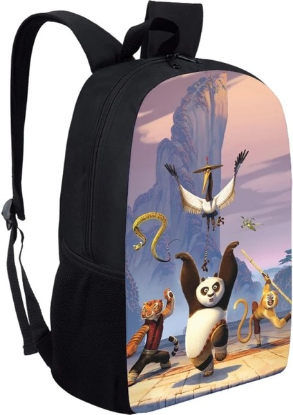 HTIC44C Tarzı 44X28X13CM Coloranimal Sevimli Panda Karakter Görüntü Serin Kung Fu Dövüş Filmi Çocuk Moda Okul Çantası Büyük Kapasiteli Kadın Sırt Çantası (Yurt Dışından) modelleri