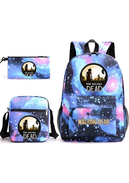 No.20 Tarzı 3 Adet The Walking Dead Sırt Çantaları Öğrenciler Okul Çantaları Kalem Kutusu Omuz Çantaları Sırt Çantası Erkek Kız Okul Çantaları (Yurt Dışından) indirimleri