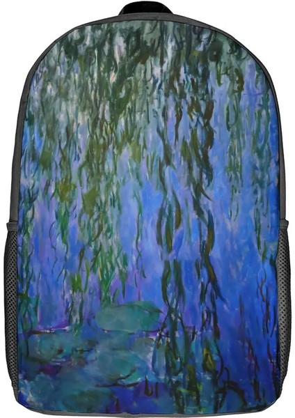 Stil-18 Tarzı 17 Inç Pembe Nilüfer Sırt Çantası Çiçek Baskı Trekking Sırt Çantaları Öğrenci Unisex Tasarım Yumuşak Lise Çantaları Komik Sırt Çantası (Yurt Dışından)