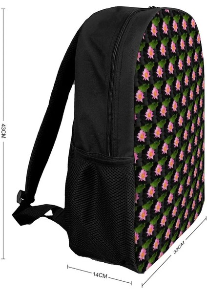Stil-18 Tarzı 17 Inç Pembe Nilüfer Sırt Çantası Çiçek Baskı Trekking Sırt Çantaları Öğrenci Unisex Tasarım Yumuşak Lise Çantaları Komik Sırt Çantası (Yurt Dışından) modelleri
