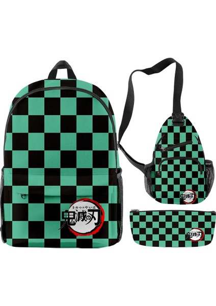 Net Stil 3D Japonya Anime Iblis Avcısı Sırt Çantası Crossbody Çanta Kalem Kutusu Ilköğretim ve Ortaokul Öğrencileri Erkek Kız Cosplay Okul Çantası (Yurt Dışından)