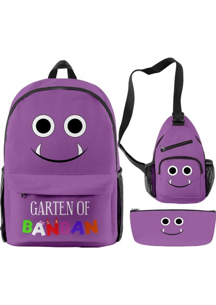 No.2 Tarzı Trendy Yenilik Komik Banban 3D Baskı ve Öğrenci Okul Çantaları Trendy Seyahat Dizüstü Sırt Çantası Göğüs Çantası Kalem Kutusu (Yurt Dışından)