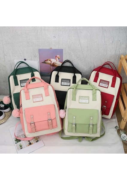 E-Yeşil-5 Adet Tarzı Sırt Çantası 5 Parça Set Lise Sırt Çantaları Genç Kız Anvas Moda Seyahat Kadın Okul Çantalarını Genç Öğrenci Okul Çantası (Yurt Dışından) fırsatları