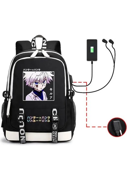 SIYAH15 Tarzı Hunter x Hunter Sırt Çantası Harajuku Anime Baskı Gençler Için Büyük Kapasiteli Okul Çantaları Öğrenci Seyahat Sırt Çantası (Yurt Dışından) modelleri
