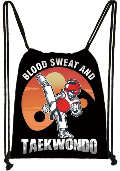 SKDRD12 Tarzı Serin Dövüş Tekvando Judo Seviyorum Ipli Çanta Erkek Kız Moda Saklama Torbaları Genç Sırt Çantası Adam Seyahat Sırt Çantası (Yurt Dışından) fırsatları