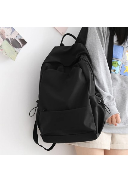 Siyah Stil Hafif Sırt Çantası Kadın Erkek Lise Orta Sırt Çantası Genç Sevimli Kolej Seyahat Dizüstü Sırt Çantaları Kız Erkek Için (Yurt Dışından) modelleri