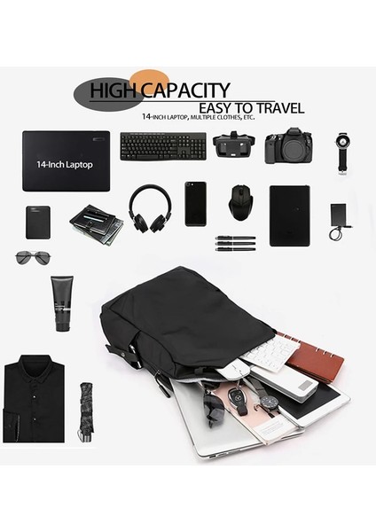 Gri Tarzı Erkekler Kadınlar Için USB Şarj Portu ile Rahat Dizüstü Sırt Çantası Hafif Su Geçirmez 14 Iool Seyahat Sırt Çantası Kolej Için (Yurt Dışından) fırsatları