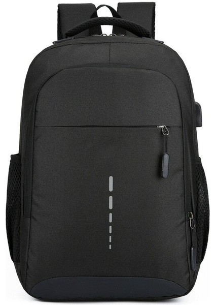 Siyah Stil Crossborder Erkek Sırt Çantası Logo Büyük Kapasiteli Basit Moda Seyahat Kız Öğrenci Bilgisayar Çantası (Yurt Dışından)